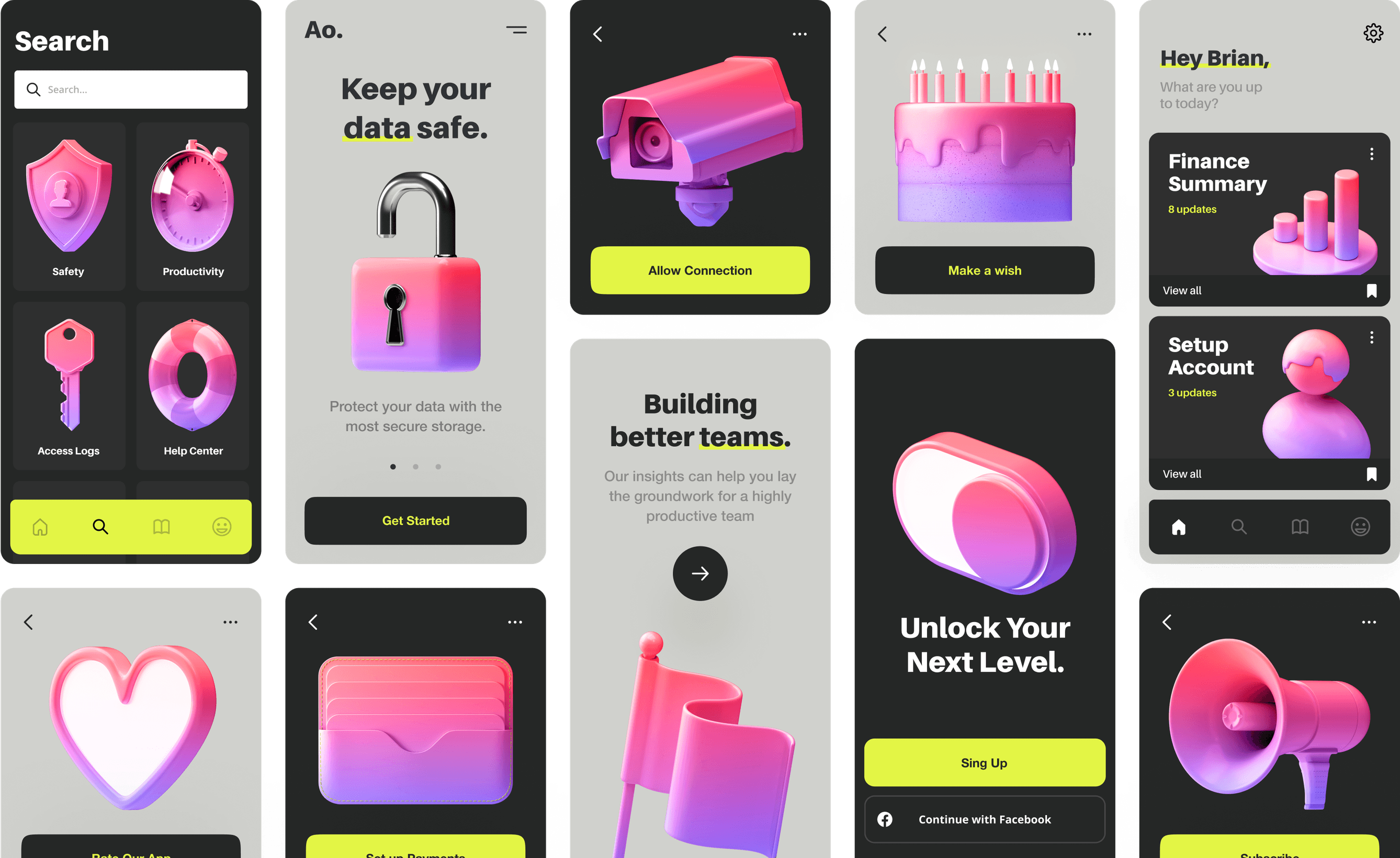 3D icons packs for Designers — Business