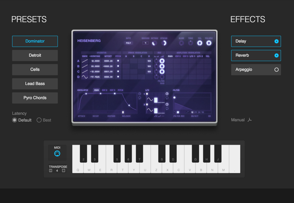 synthesiser keyboard online