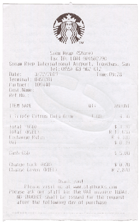 Coffee Receipt Stories Cambodia Coffee Receipt Stories Cambodia