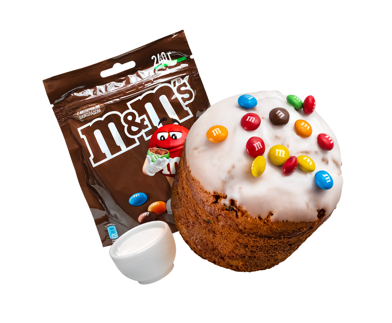 M добавить. В кулич добавить m&MS.