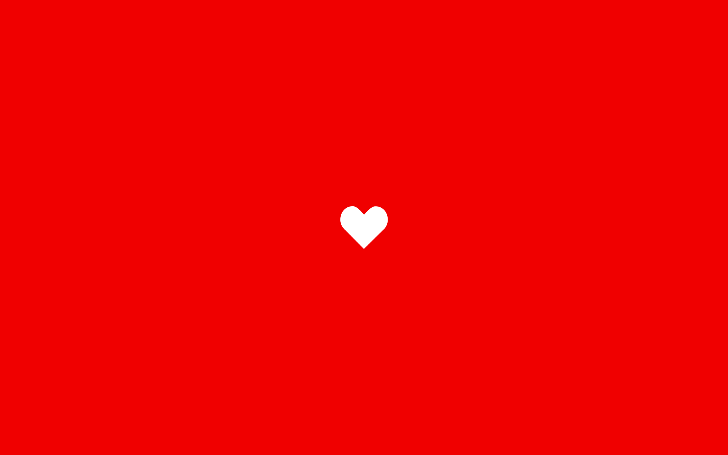White heart on red background.