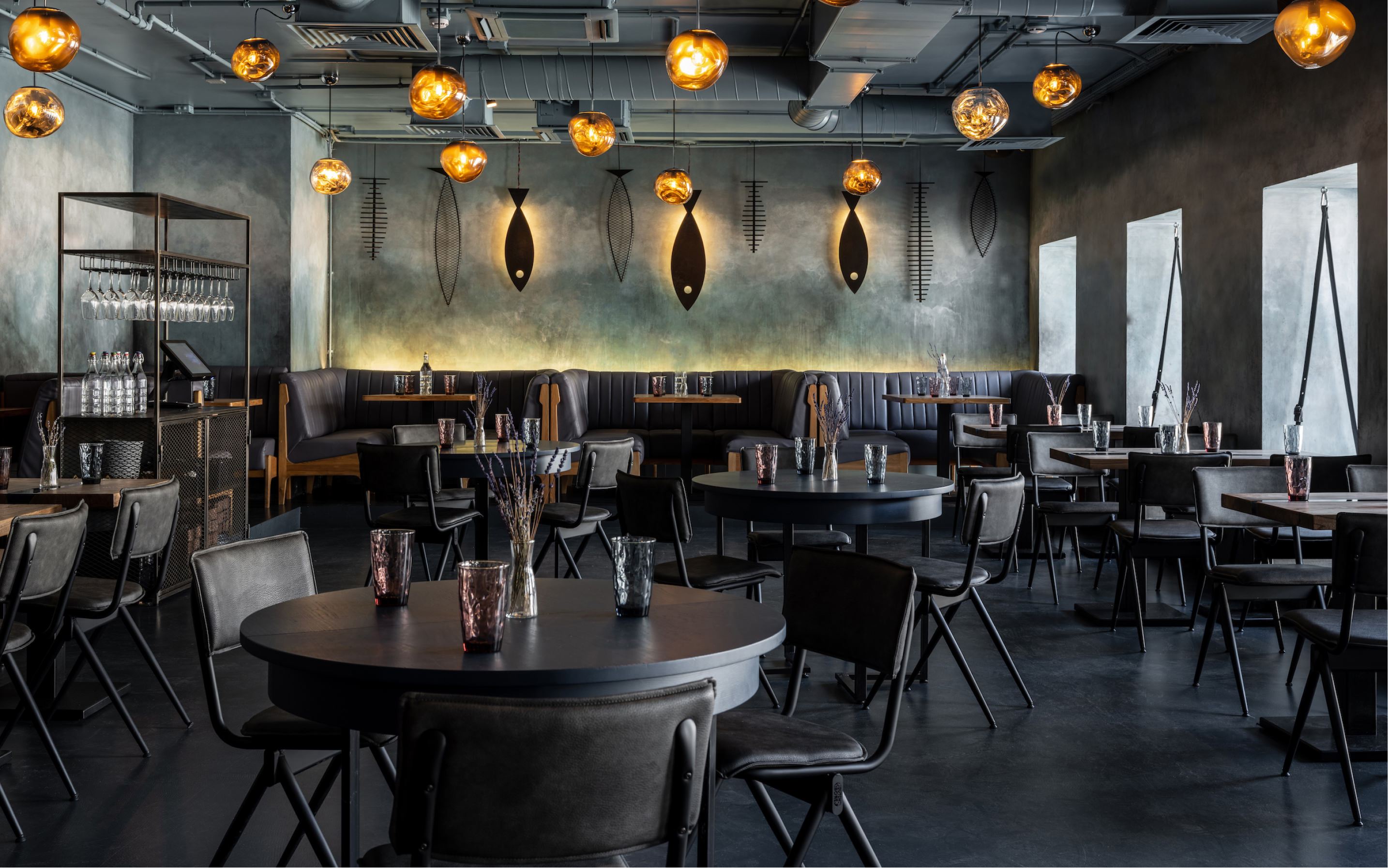 Restaurant interior. The design of the restaurant.