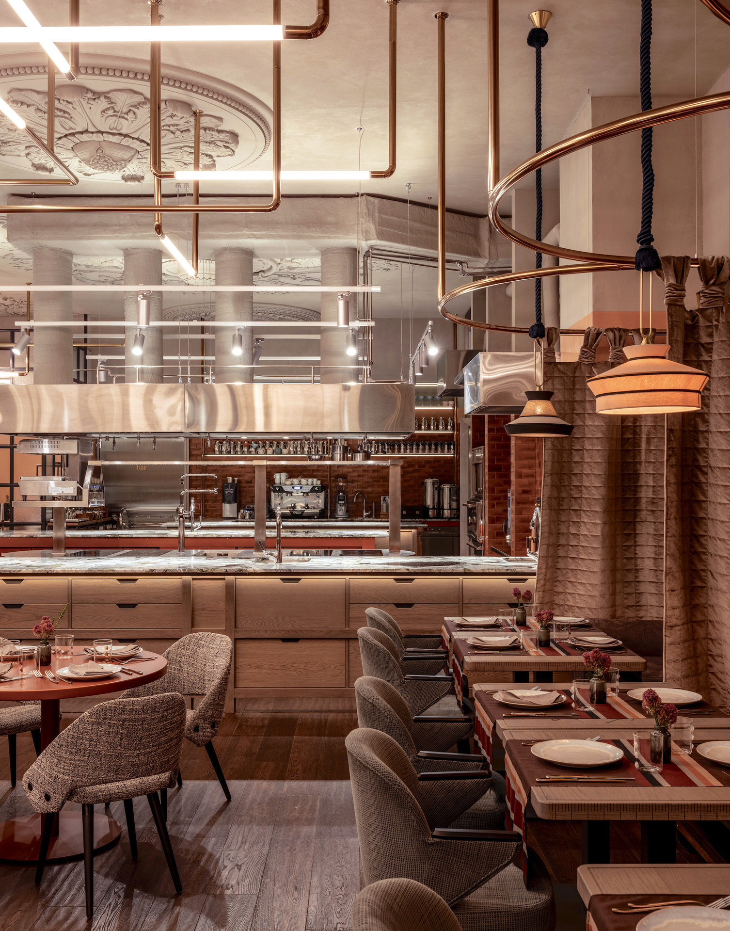 Restaurant interior. The design of the restaurant.